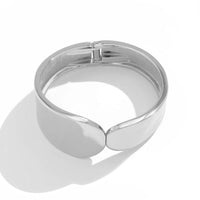 Thumbnail for Geometric Gold Silver Plated Glossy Bangle Bracelet