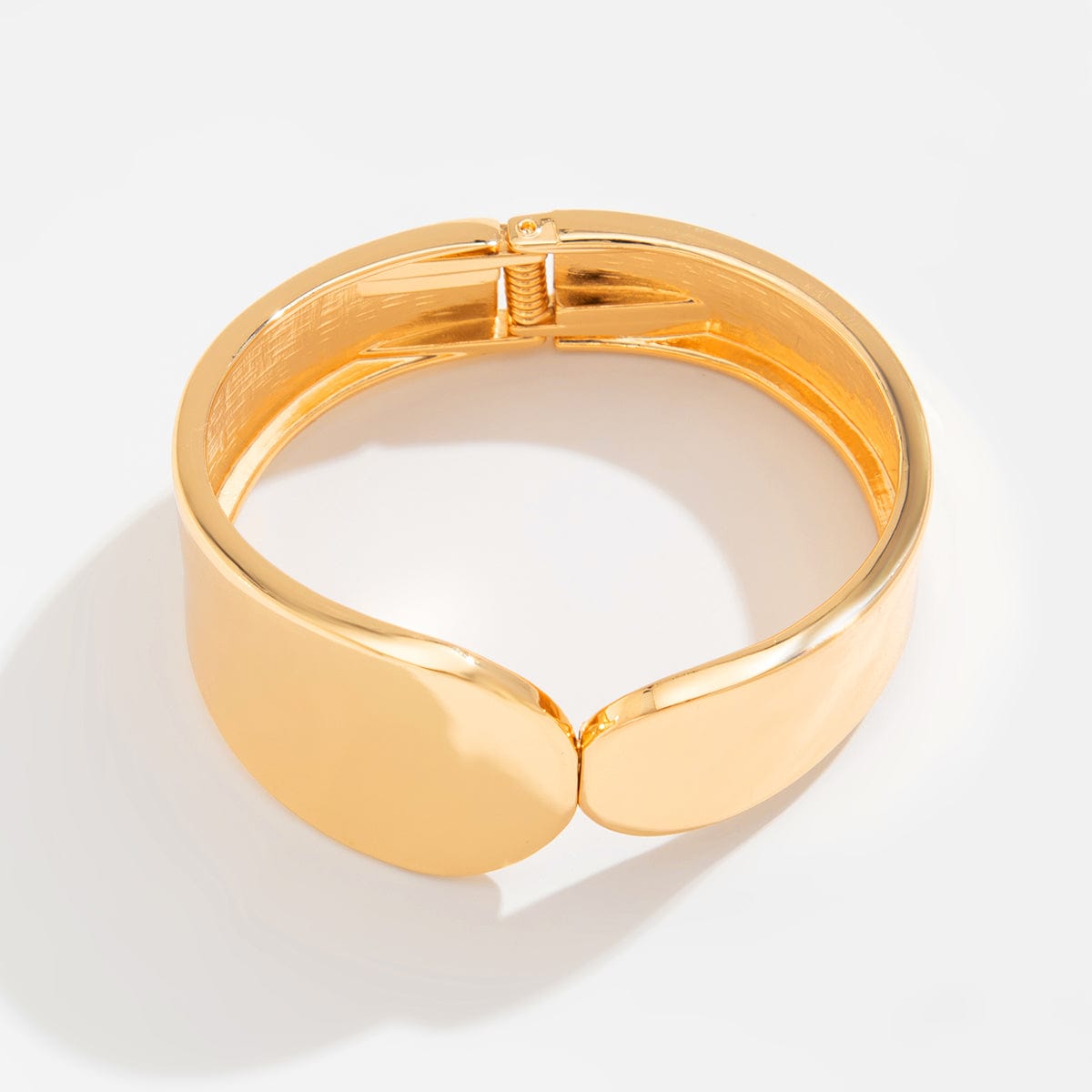 Geometric Gold Silver Plated Glossy Bangle Bracelet