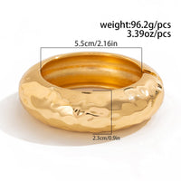 Thumbnail for Geometric Gold Silver Plated Glossy Textured Bangle Bracelet - ArtGalleryZen