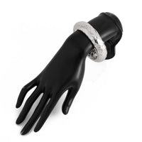 Thumbnail for Geometric Gold Silver Plated Glossy Textured Bangle Bracelet - ArtGalleryZen