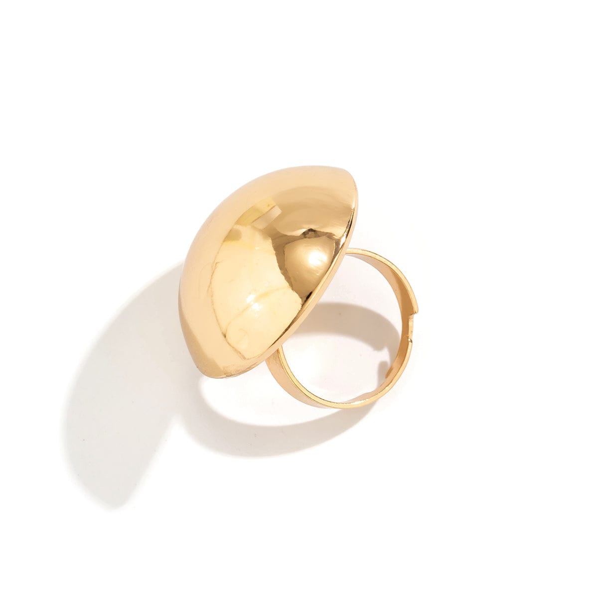 Geometric Gold Silver Plated Half Ball Open Ring - ArtGalleryZen