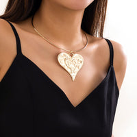 Thumbnail for Geometric Gold Silver Plated Heart Pendant Necklace - ArtGalleryZen