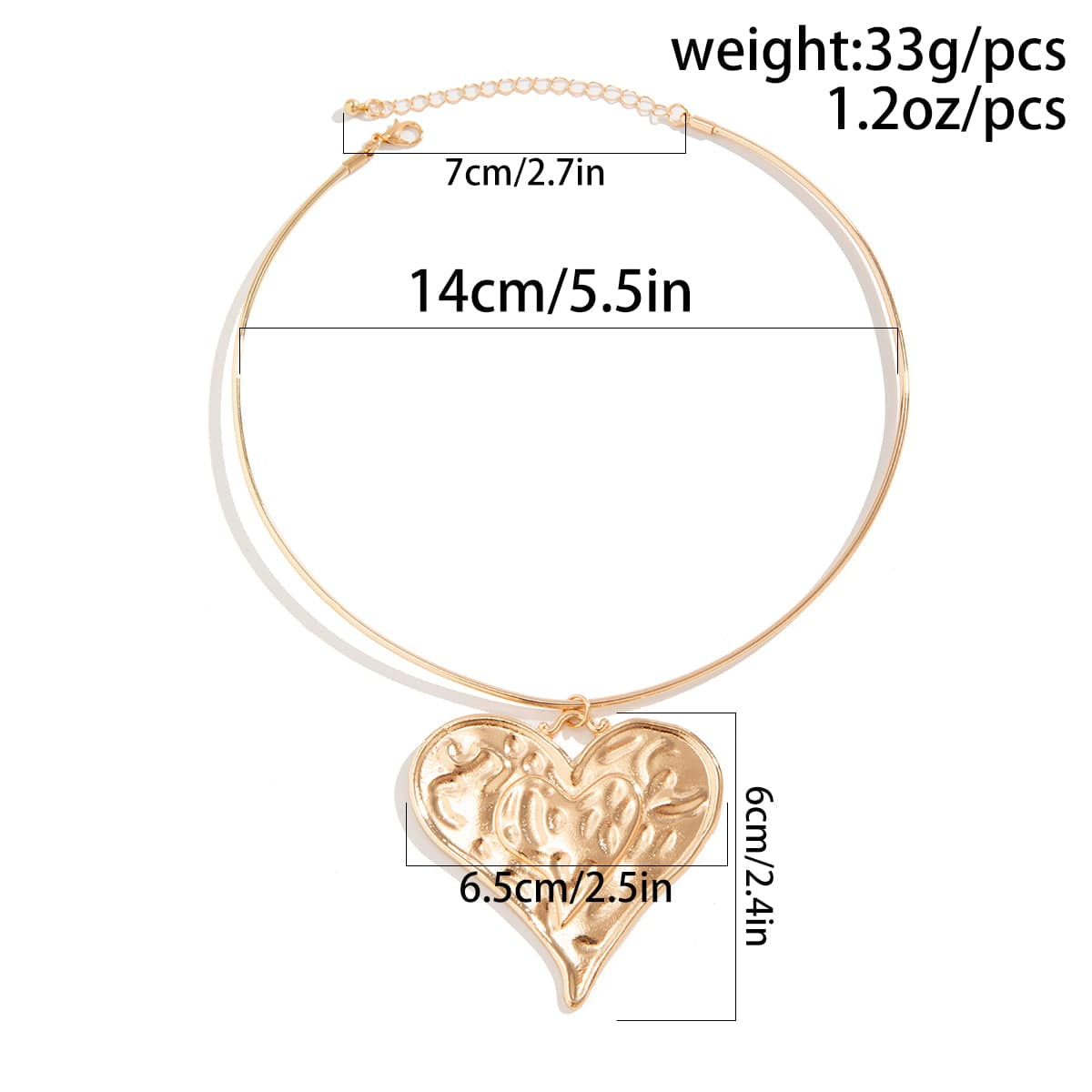 Geometric Gold Silver Plated Heart Pendant Necklace - ArtGalleryZen