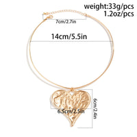 Thumbnail for Geometric Gold Silver Plated Heart Pendant Necklace - ArtGalleryZen