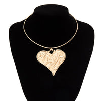 Thumbnail for Geometric Gold Silver Plated Heart Pendant Necklace - ArtGalleryZen