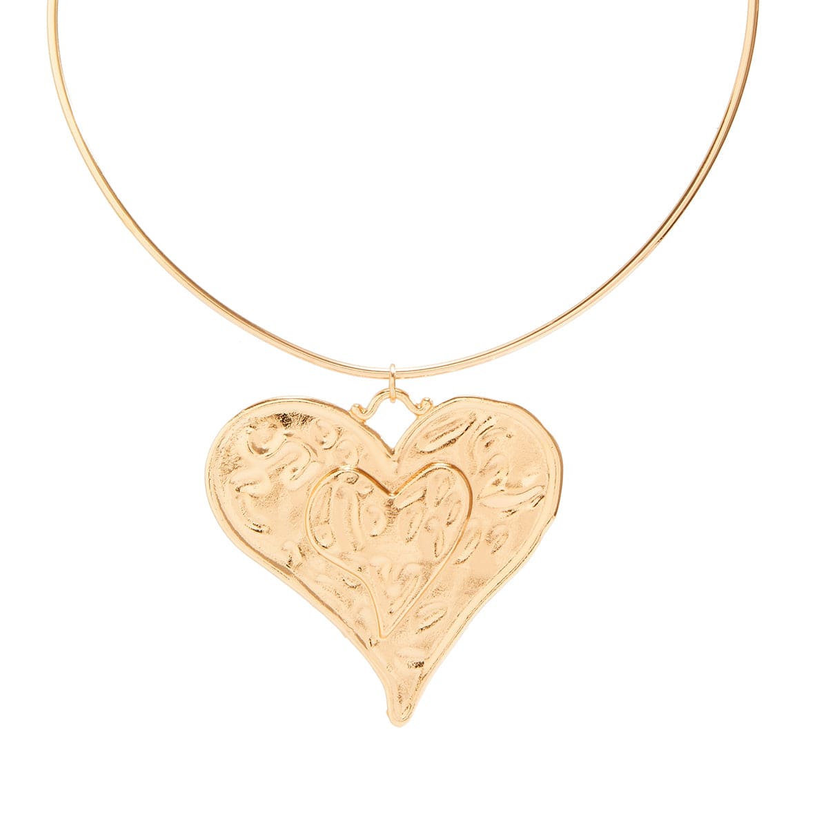 Geometric Gold Silver Plated Heart Pendant Necklace - ArtGalleryZen
