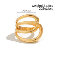 Thumbnail for Geometric Gold Silver Plated Hollow Ring Set - ArtGalleryZen