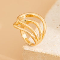 Thumbnail for Geometric Gold Silver Plated Hollow Ring Set - ArtGalleryZen