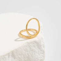 Thumbnail for Geometric Gold Silver Plated Hollow Ring Set - ArtGalleryZen