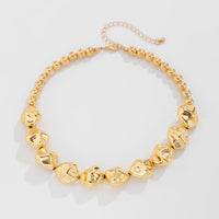 Thumbnail for Geometric Gold Silver Plated Irregular Beaded Chain Necklace Bracelet