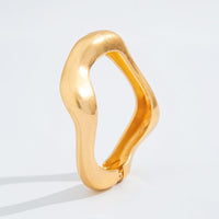 Thumbnail for Geometric Gold Silver Plated Irregular Curved Bangle Bracelet