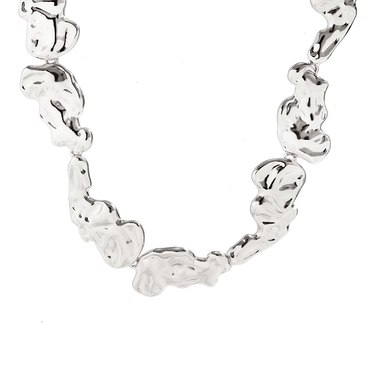 Geometric Gold Silver Plated Irregular Lava Choker Necklace - ArtGalleryZen