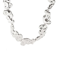 Thumbnail for Geometric Gold Silver Plated Irregular Lava Choker Necklace - ArtGalleryZen