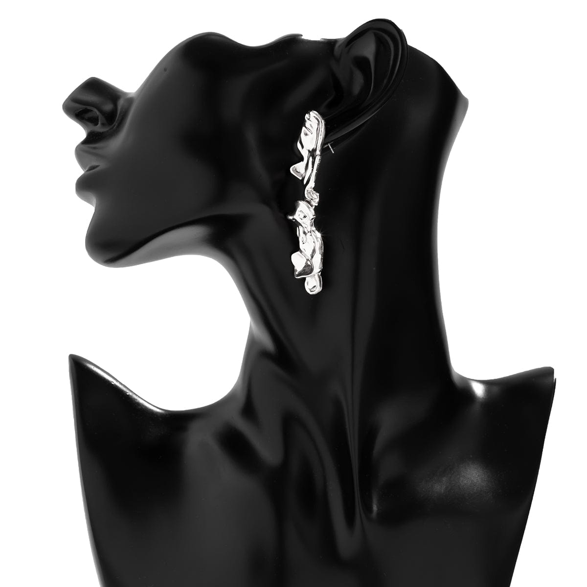 Geometric Gold Silver Plated Irregular Lava Earrings - ArtGalleryZen