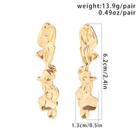 Thumbnail for Geometric Gold Silver Plated Irregular Lava Earrings - ArtGalleryZen