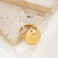 Thumbnail for Geometric Gold Silver Plated Irregular Oval Open Ring - ArtGalleryZen