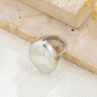 Thumbnail for Geometric Gold Silver Plated Irregular Oval Open Ring - ArtGalleryZen