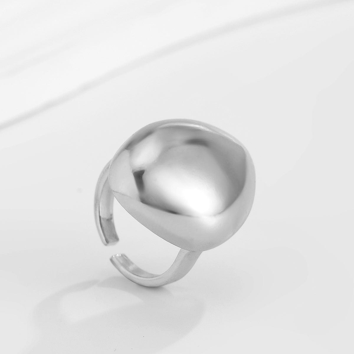 Geometric Gold Silver Plated Irregular Oval Open Ring - ArtGalleryZen