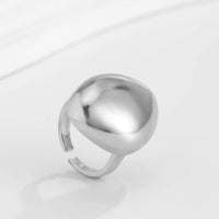 Thumbnail for Geometric Gold Silver Plated Irregular Oval Open Ring - ArtGalleryZen