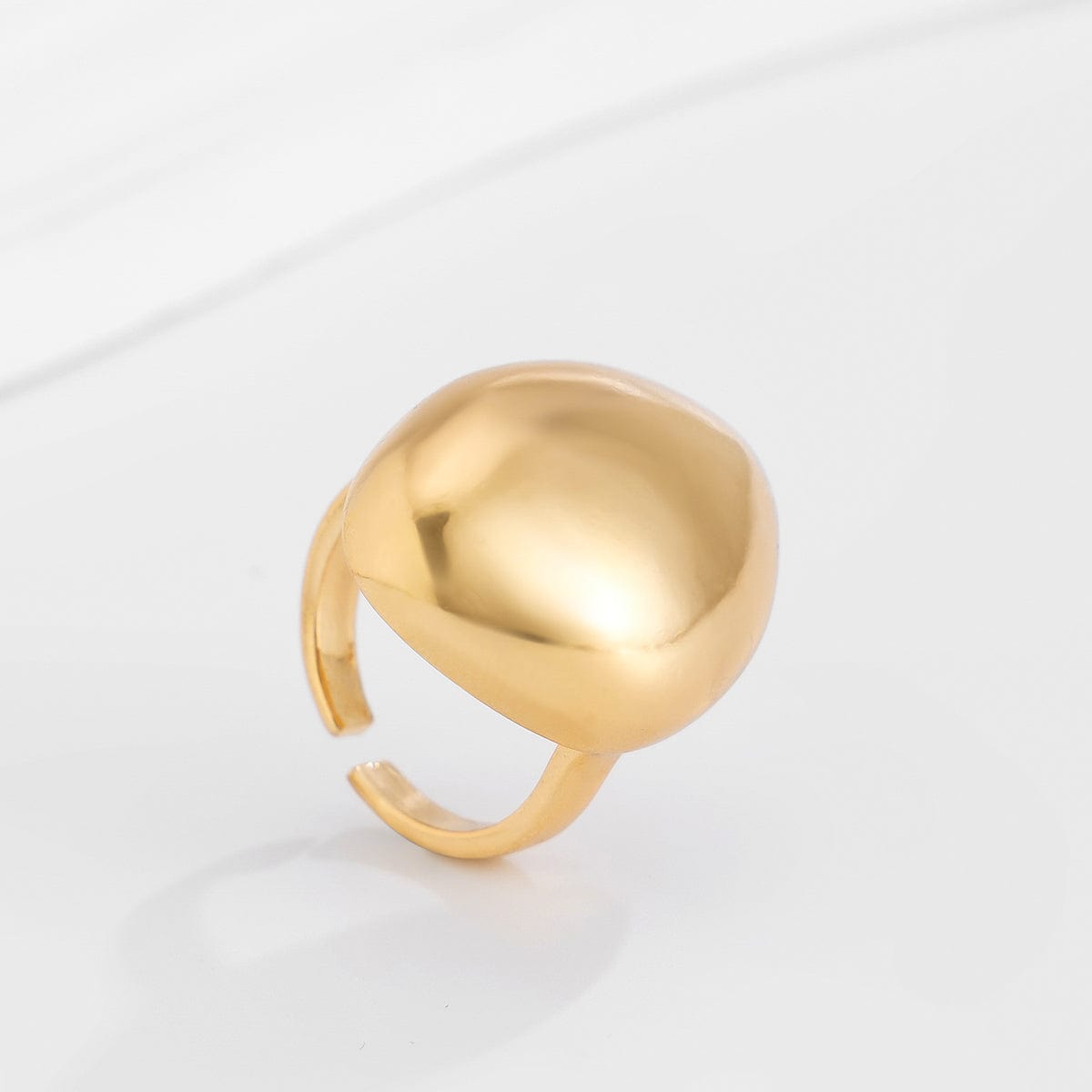 Geometric Gold Silver Plated Irregular Oval Open Ring