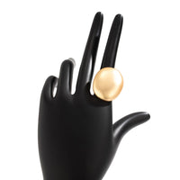 Thumbnail for Geometric Gold Silver Plated Oval Disk Open Ring - ArtGalleryZen