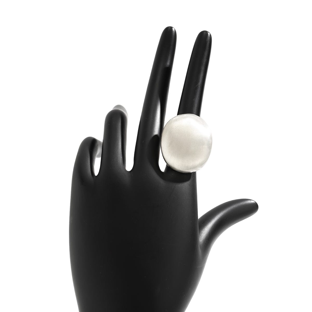 Geometric Gold Silver Plated Oval Disk Open Ring - ArtGalleryZen