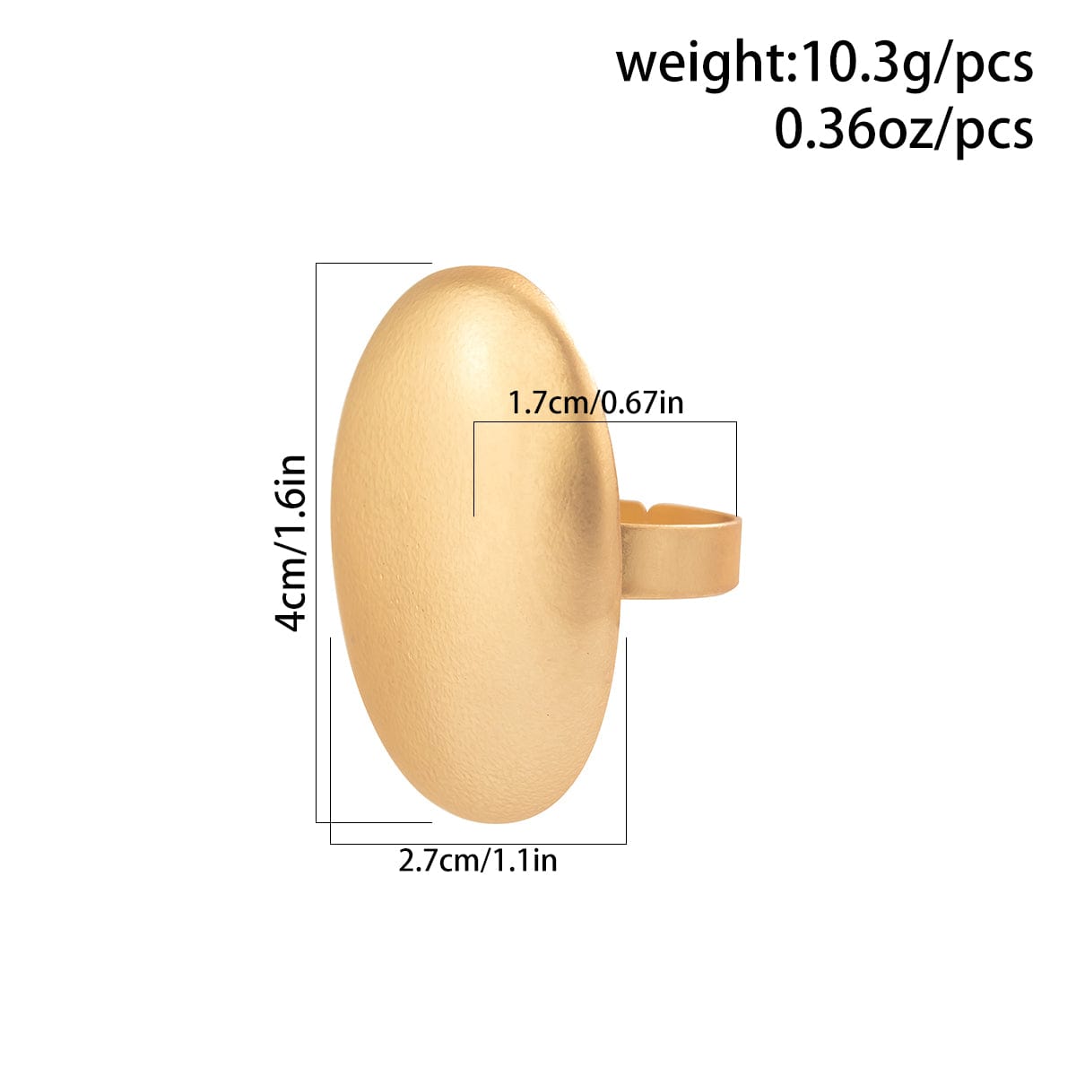 Geometric Gold Silver Plated Oval Disk Open Ring - ArtGalleryZen