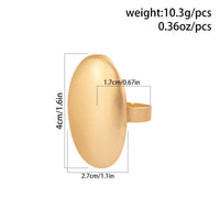 Thumbnail for Geometric Gold Silver Plated Oval Disk Open Ring - ArtGalleryZen