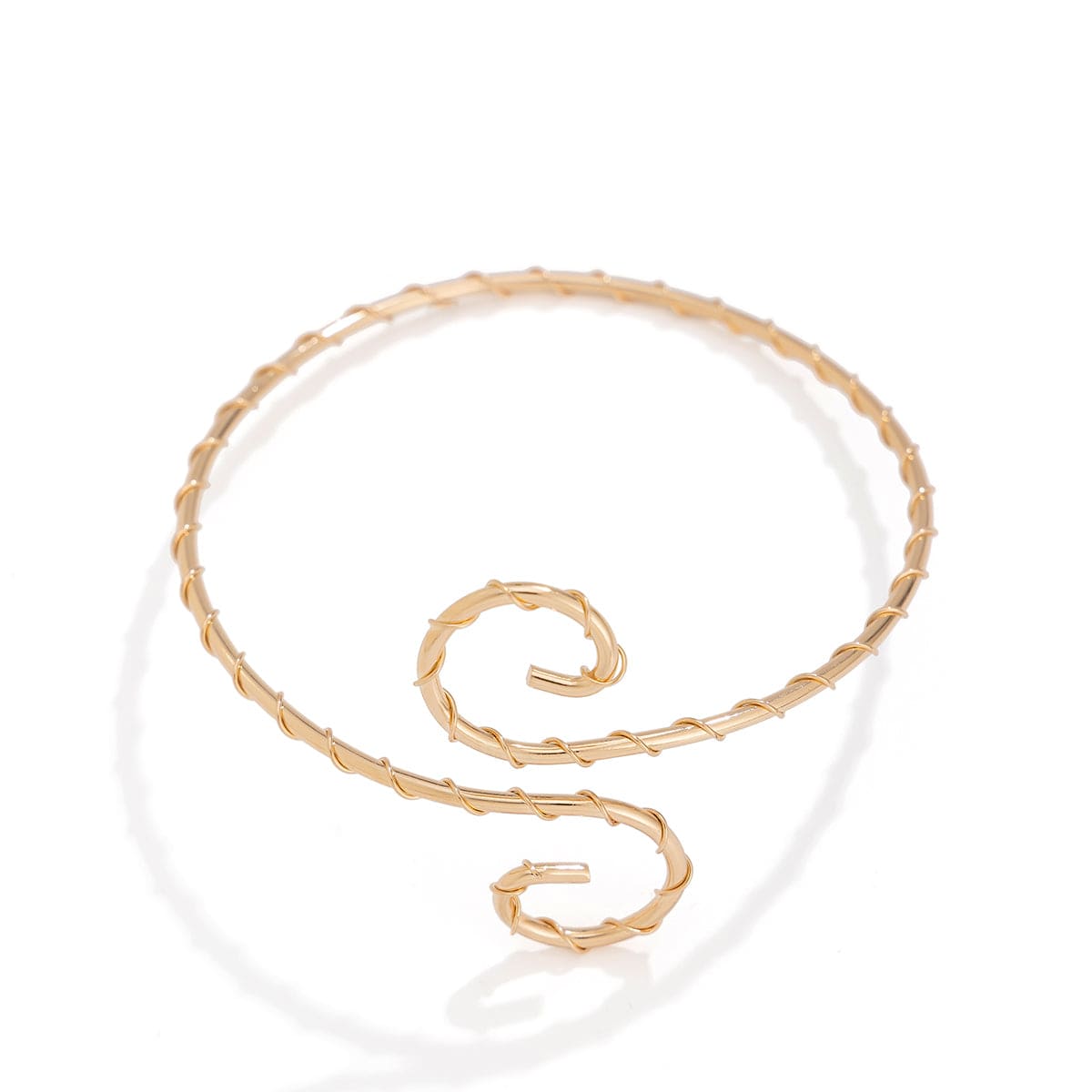 Geometric Gold Silver Plated Thorns Spiral  Arm Cuff