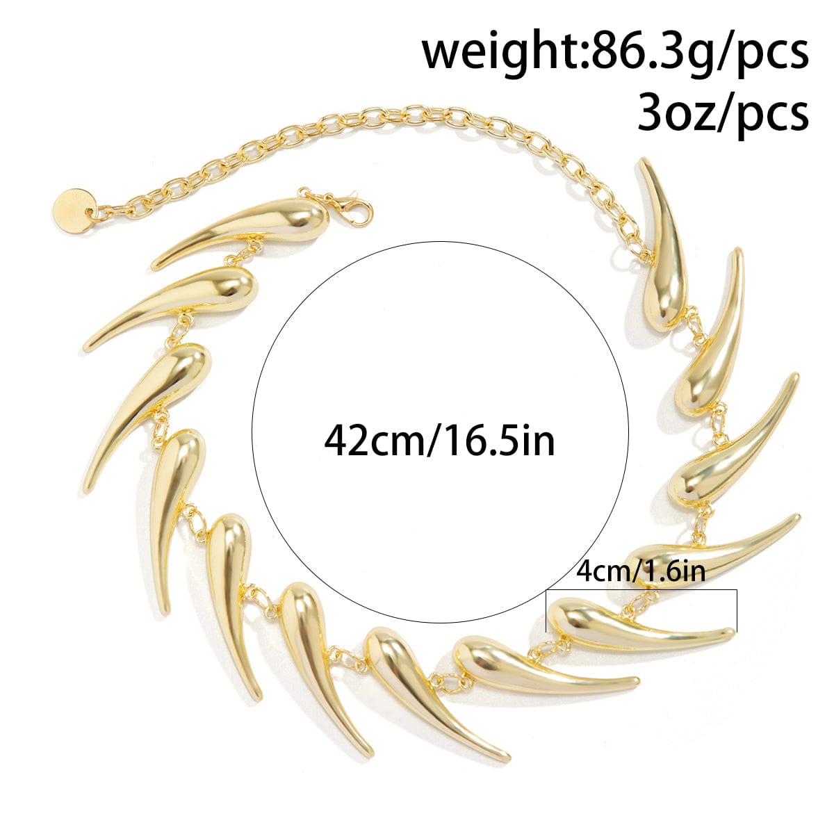 Geometric Gold Silver Plated Waterdrop Necklace - ArtGalleryZen