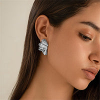 Thumbnail for Geometric Gold Silver Plated Wing Shaped Earrings - ArtGalleryZen