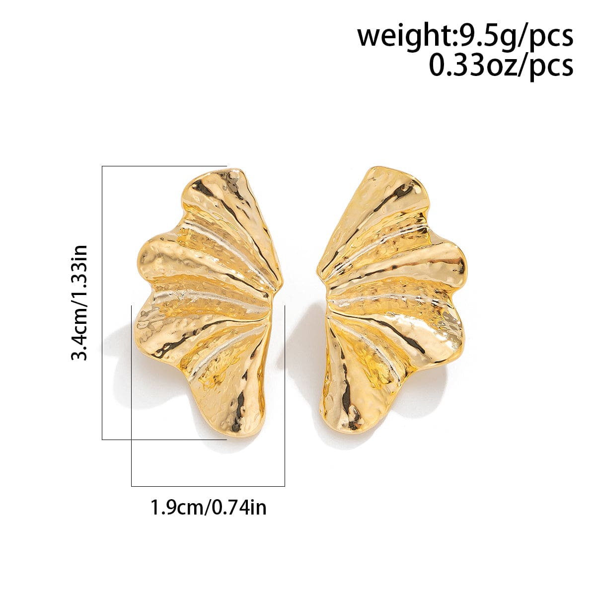 Geometric Gold Silver Plated Wing Shaped Earrings - ArtGalleryZen