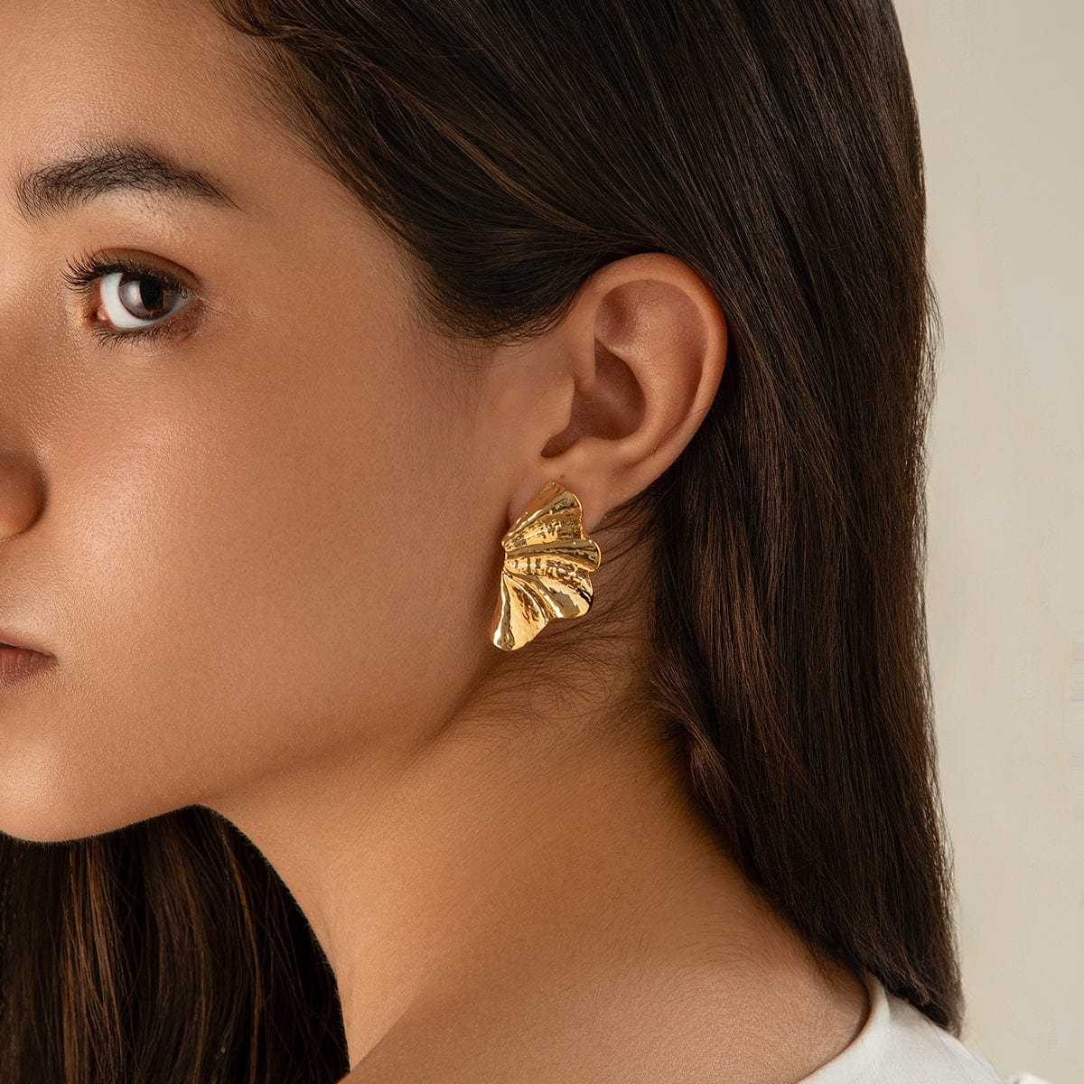 Geometric Gold Silver Plated Wing Shaped Earrings - ArtGalleryZen