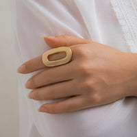 Thumbnail for Geometric Gold Silver Plated Zero Shaped Open Ring - ArtGalleryZen