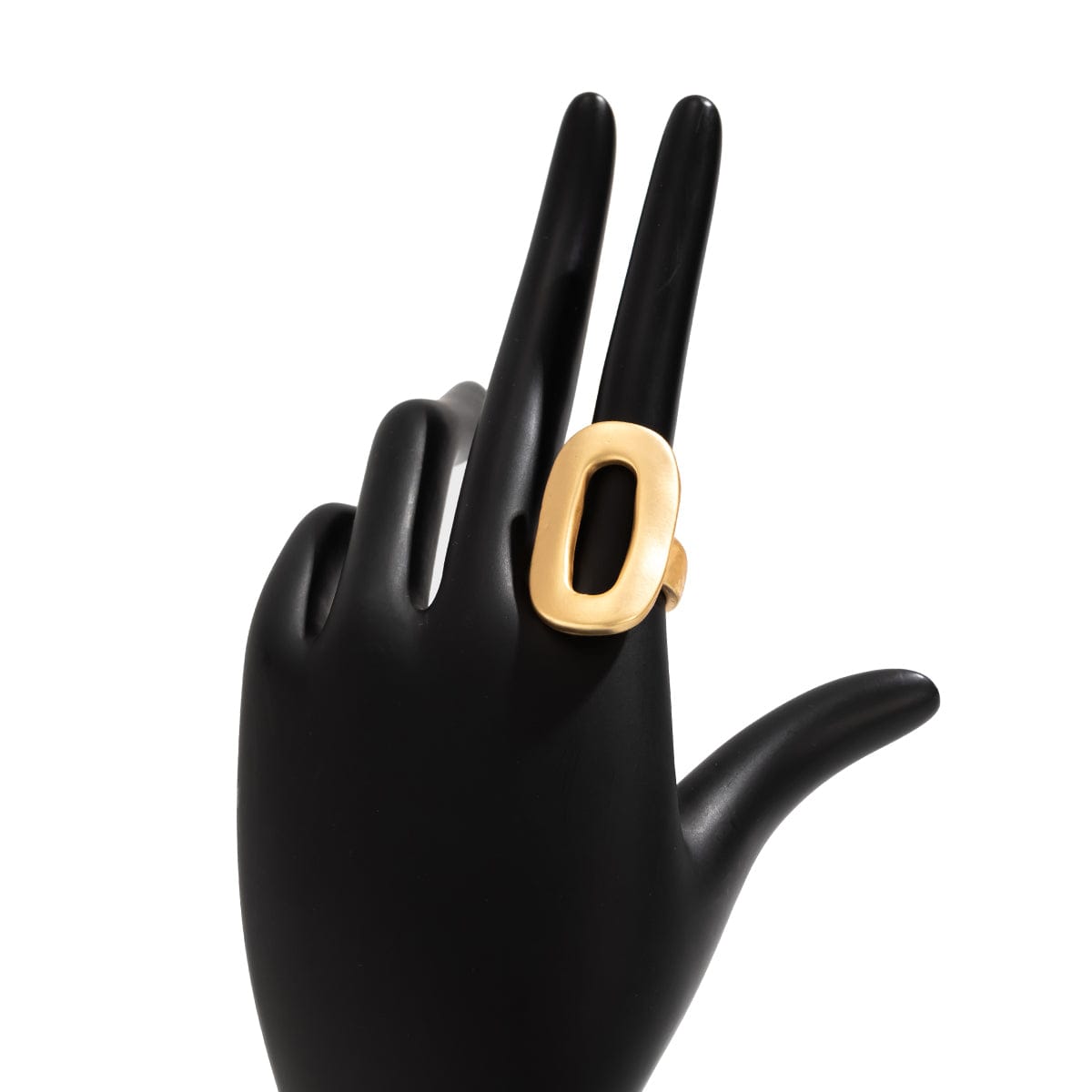 Geometric Gold Silver Plated Zero Shaped Open Ring - ArtGalleryZen