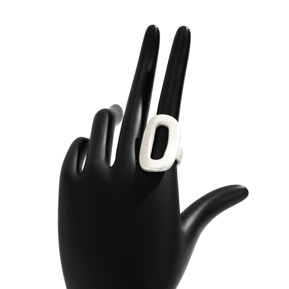 Geometric Gold Silver Plated Zero Shaped Open Ring - ArtGalleryZen