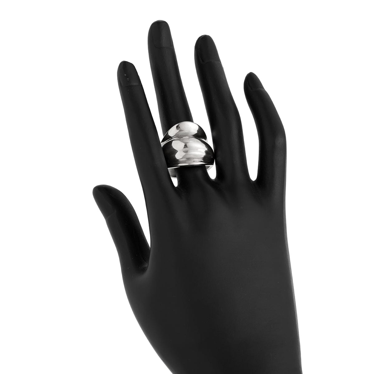 Geometric Gold Silver Tone Chunky Pleated Ring