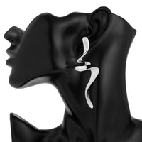 Thumbnail for Geometric Gold Silver Tone Curved Ribbon Earrings - ArtGalleryZen