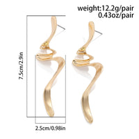 Thumbnail for Geometric Gold Silver Tone Curved Ribbon Earrings