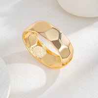 Thumbnail for Geometric Gold Silver Tone Cut Surface Bangle Bracelet - ArtGalleryZen