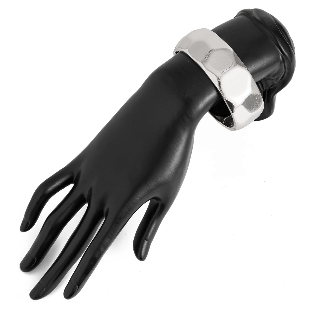 Geometric Gold Silver Tone Cut Surface Bangle Bracelet - ArtGalleryZen