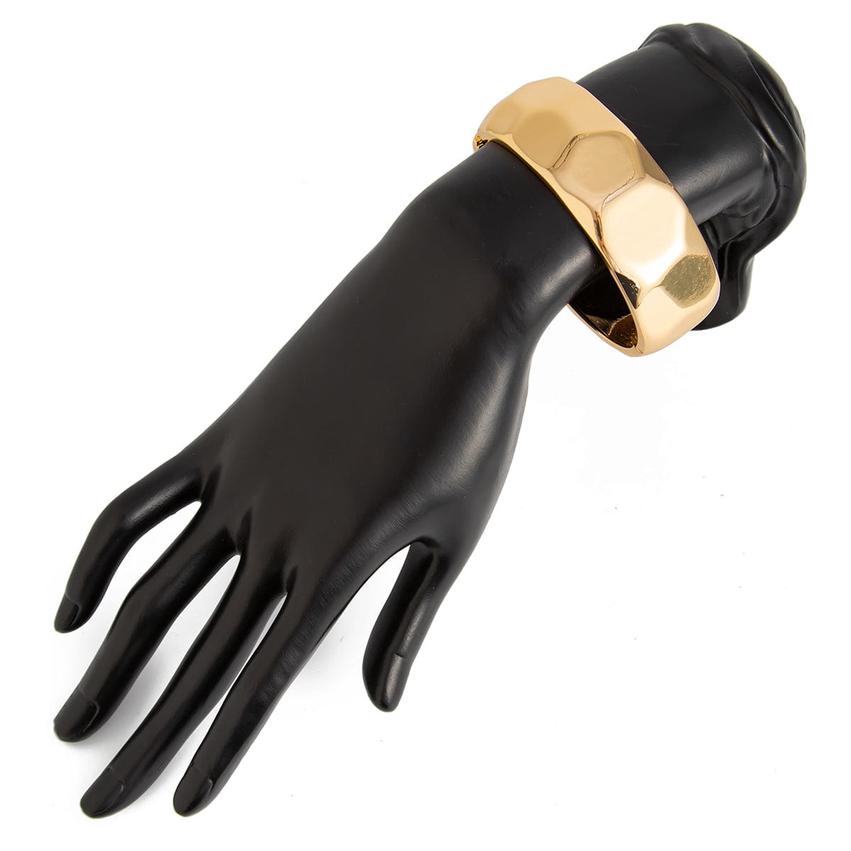 Geometric Gold Silver Tone Cut Surface Bangle Bracelet - ArtGalleryZen