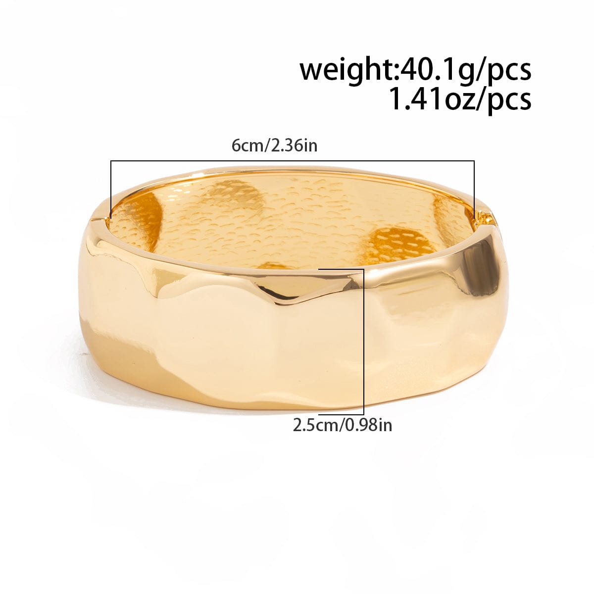 Geometric Gold Silver Tone Cut Surface Bangle Bracelet - ArtGalleryZen