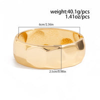 Thumbnail for Geometric Gold Silver Tone Cut Surface Bangle Bracelet - ArtGalleryZen