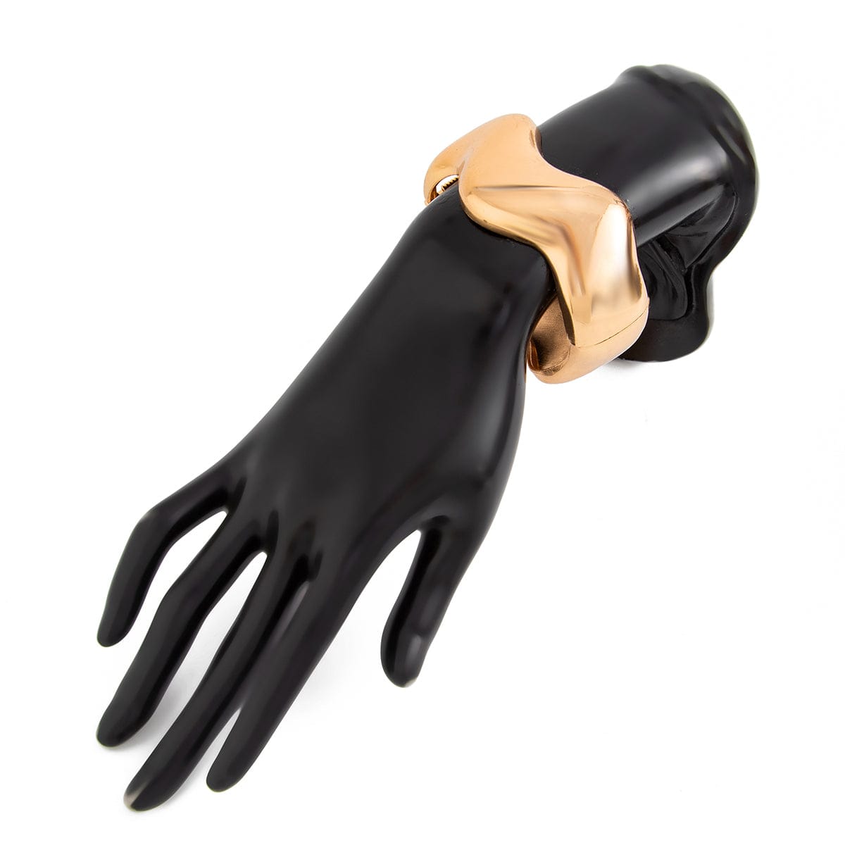 Geometric Gold Silver Tone Glossy Wave Bangle Bracelet - ArtGalleryZen