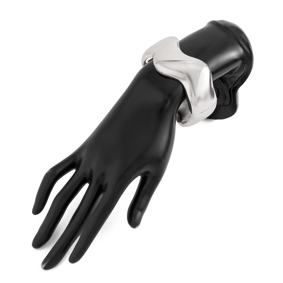 Geometric Gold Silver Tone Glossy Wave Bangle Bracelet - ArtGalleryZen