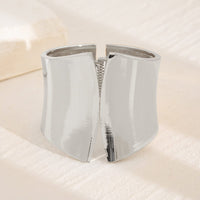 Thumbnail for Geometric Gold Silver Tone Glossy Wide Cuff Bangle Bracelet