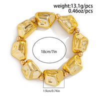 Thumbnail for Geometric Gold Silver Tone Irregular Beaded Bracelet - ArtGalleryZen