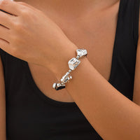 Thumbnail for Geometric Gold Silver Tone Irregular Beaded Bracelet - ArtGalleryZen