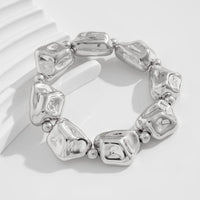 Thumbnail for Geometric Gold Silver Tone Irregular Beaded Bracelet - ArtGalleryZen